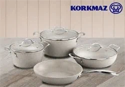 סט סירי גרניט מעוצבים פלוס מחבת 7 חלקים Korkmaz