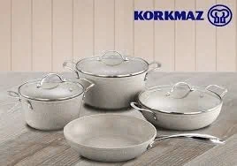 סט סירי גרניט מעוצבים פלוס מחבת 7 חלקים Korkmaz